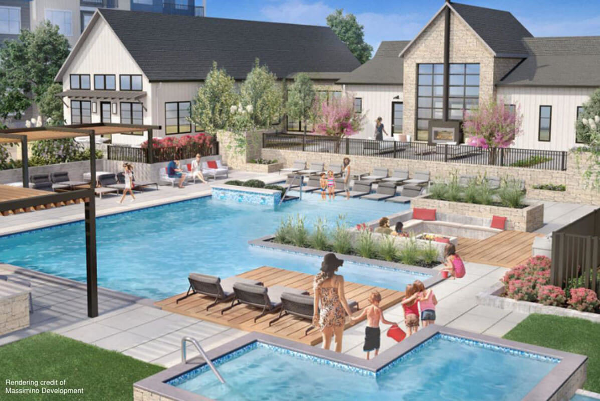 Pool Rendering Brick Stone Apartments Longmont, CO
